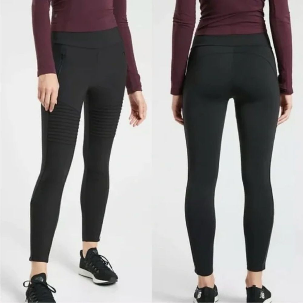 Athleta Headlands Hybrid Moto Tight Leggings with Silver Bag (4)